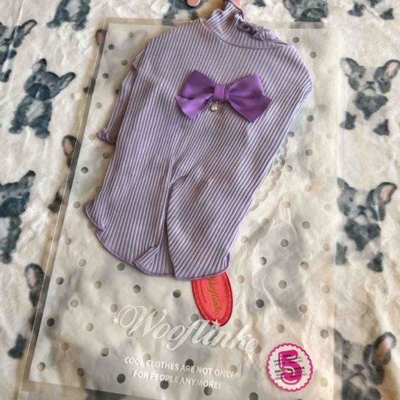 Bow Turtleneck in Violet by Wooflink - SIZE 5 - Picture 6 of 7